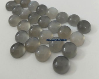 8mm AAA Grey Moonstone Round Cabochon: Loose Gemstone