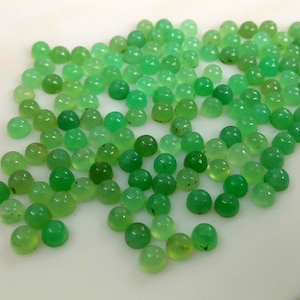 4 mm Round Chrysoprase  Cabochons,  Sea Green Color, Chrysoprase Cabs, Smooth Cabochons,