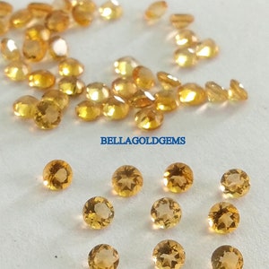 3mm AAA Quality Natural Citrine Round Loose Faceted Gemstone.