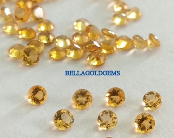 3mm AAA Quality Natural Citrine Round Loose Faceted Gemstone.