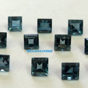 5 mm Natural London Blue Topaz square faceted AAA Quality