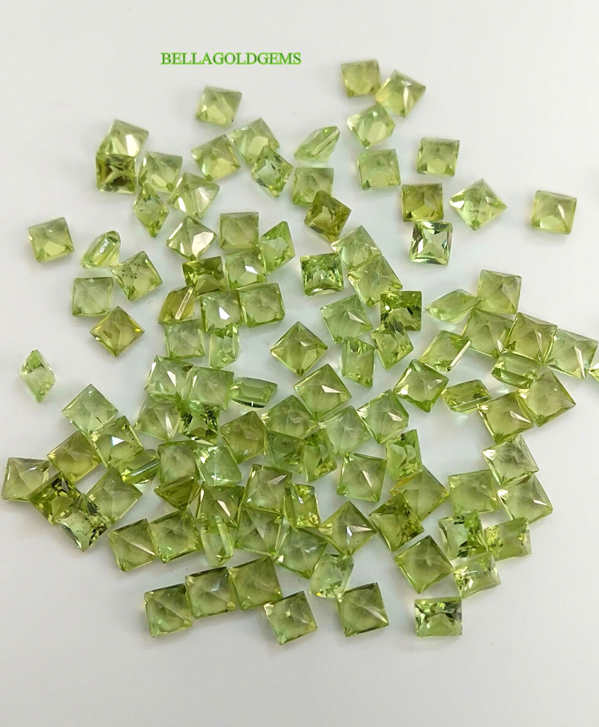 5 Mm AAA Quality Natural Peridot Square Princess Cut Faceted - Etsy
