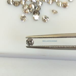 3 MM Natural Loose Diamond Grey Salt Pepper Round  Loose Grey Diamond Stone.