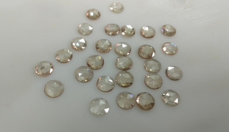 Ljusbrun diamant: Rund rosenslipad ädelsten (3,50-3,80 mm) bild 2
