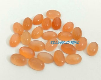 AAA Peach Moonstone Cabochon: 7x9mm Oval Loose Gemstone