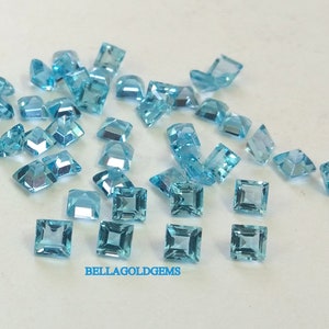 4 MM Swiss Blue Topaz- AAA Quality Natural Swiss Blue Topaz square Loose Faceted Gemstone