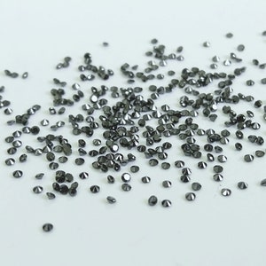 1 MM Natürlicher Schwarzer Diamant Runde Edelsteine-Schwarzer Diamant Brillantschliff Lose Edelstein