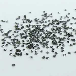 1 MM Natural Black Diamond Round Gems-Black Diamond Brilliant Cut Loose Gemstone