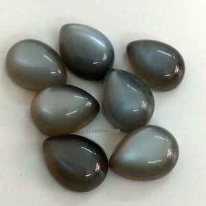 AAA Grey Moonstone Pear Cabochon: 7x9 MM Loose Gemstone