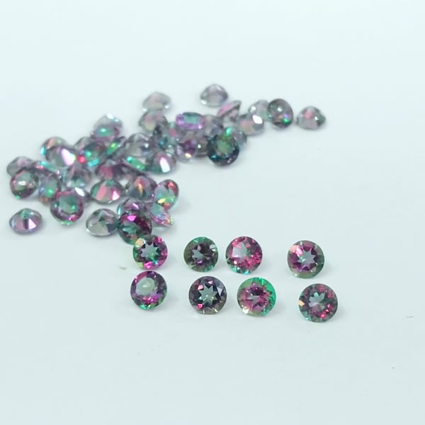 3 MM  Mystic Topaz  Loose Gems Round  Faceted Loose Calibrated Topaz Gemstone.