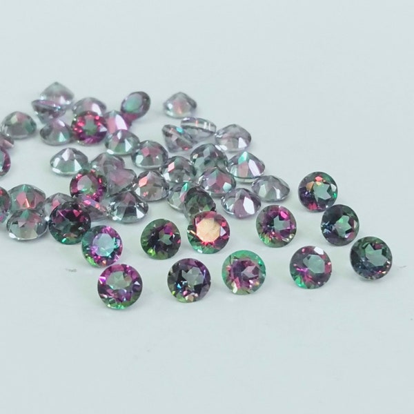 4 MM  Mystic Topaz  Loose Gems Round  Faceted Loose Calibrated Topaz Gemstone.