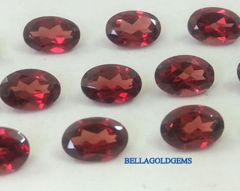 8X10mm AAA Quality Natural Garnet Oval Loose Faceted Cut.