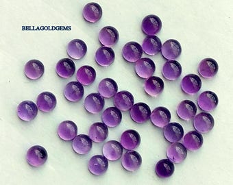 10mm Natural Amethyst Round Cabochons: AAA Grade Loose Gemstone