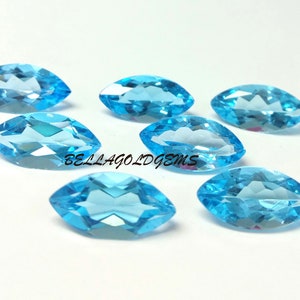 Ausgefallene Schweizer Blautopas Edelsteine: 4 x 8 MM Marquise Schliff
