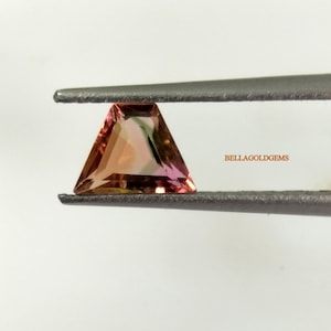 Natürlicher Bi-Color Turmalin Edelstein: 5.10X7.10 mm ungleichmäßig facettierter Schliff