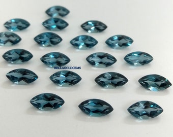 4X8 MM AAA Quality Natural London Blue Topaz Marquise Cut Faceted Loose Gemstone