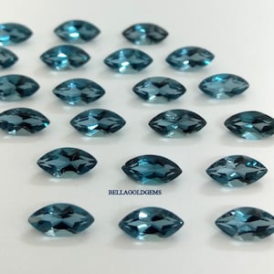 5x10 MM AAA Quality Natural London Blue Topaz Marquise Cut Faceted Loose Gemstone
