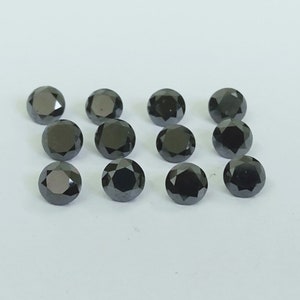 5 MM Natürlicher Schwarzer Diamant Runde Edelsteine-Schwarzer Diamant Brillantschliff lose Edelstein