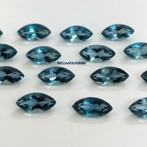 3x6 MM AAA Quality Natural London Blue Topaz Marquise Cut Faceted Loose Gemstone