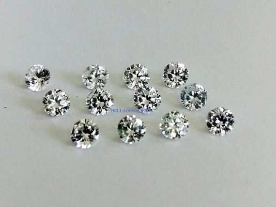 MM AAA Natural White Zircon Round Faceted Wholesale Loose