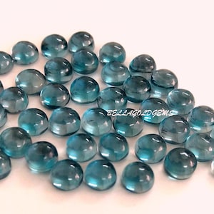 4 mm Natural London Blue Topaz Round Cabochon AAA Quality