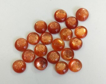 7mm Natural Sunstone Round Cabochon: Loose Jewelry Gem