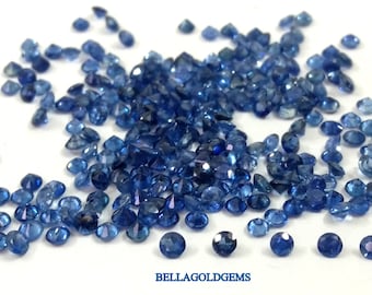 1 MM Natural Blue Sapphire Loose Gemstone: Round Diamond Cut