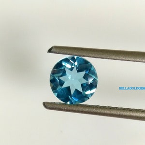 7 MM Swiss Blue Topaz- AAA Quality Natural Swiss Blue Topaz Round Loose Faceted Gemstone- Blue Color