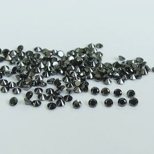 2.5 MM Natürlicher Schwarzer Diamant Runde Edelsteine-Schwarzer Diamant Brillantschliff lose Edelstein
