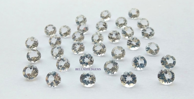 NATURAL WHITE TOPAZ 8 MM ROUND CUT FACETED AAA QUALITY LOOSE GEMSTONE LOT 