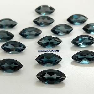 6x12 MM AAA Quality Natural London Blue Topaz Marquise Cut Faceted