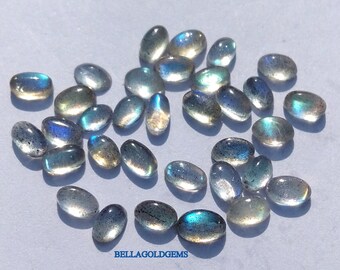 3x5mm to 8x10mm Labradorite Oval Cabochons Loose 10 pieces lot
