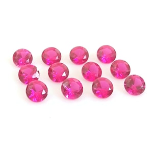 3 MM Labbtillverkad rund fasetterad rubin: AAA-kvalitet