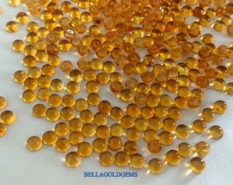 4 MM Natural Citrine Cabochons: AAA Quality Loose Gemstone