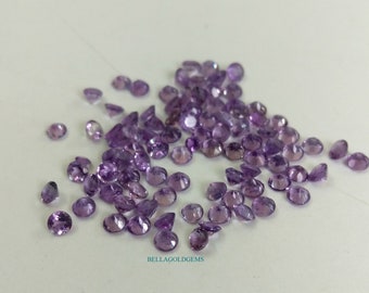 3 mm AAA Quality Natural Amethyst Round Loose Faceted Cut Gemstone.
