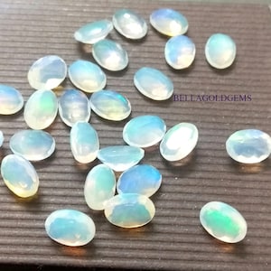 3x5 MM Natural  Ethiopian Opal oval Faceted  - Multi Fire 3x5 mm Opal Faceted