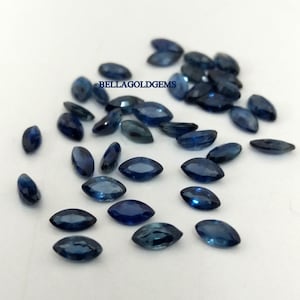 2x4 MM AAA Quality Natural Only Heated Blue Sapphire Marquise Faceted Cut