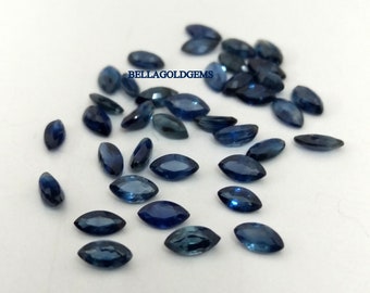 2x4 MM AAA Quality Natural Only Heated Blue Sapphire Marquise Faceted Cut