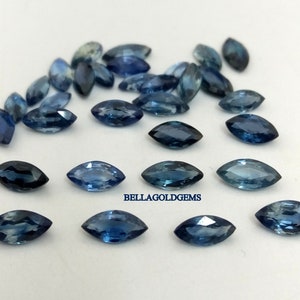 2.5x5 MM AAA Quality Natural Only Heated Blue Sapphire Marquise Faceted Cut