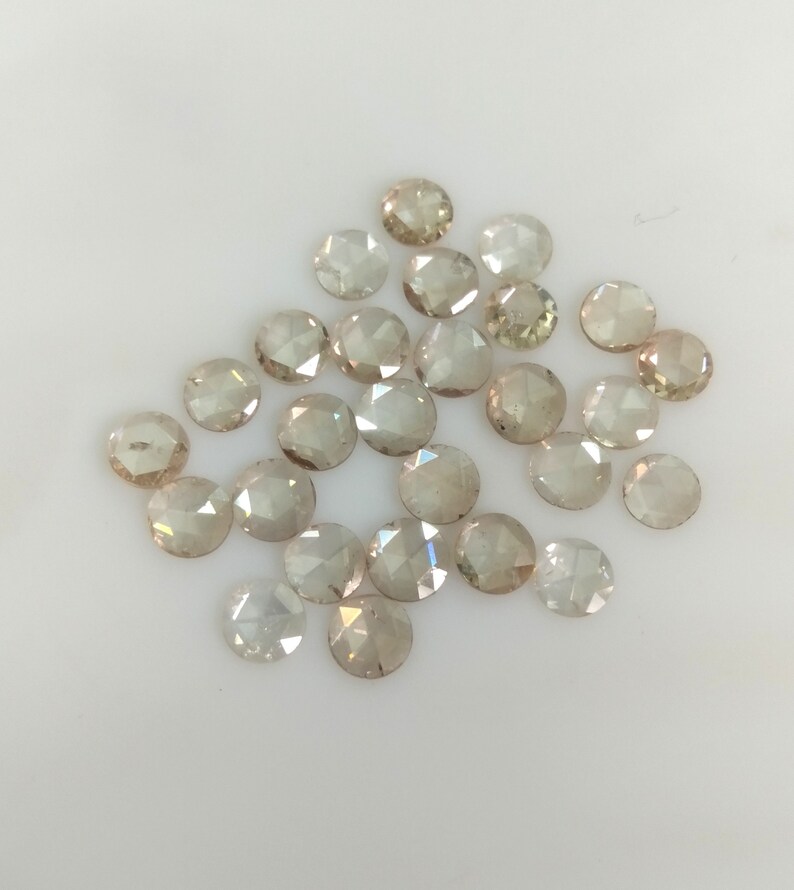 Ljusbrun diamant: Rund rosenslipad ädelsten (3,50-3,80 mm) bild 4