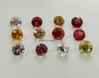 Multi Color Sapphire Gemstone: 3.5 MM Round Diamond Cut