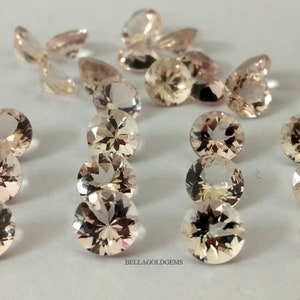6 mm AAA Quality Natural Peach Color Morganite Round Faceted