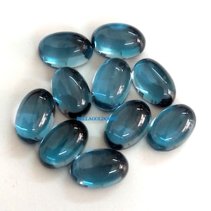 5x7 MM AAA Quality Natural London Blue Topaz Oval Cabochon