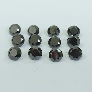 6 MM Natural Black Diamond Round Gems-Black Diamond Brilliant Cut Loose Gemstone