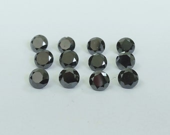 8 MM Natural Black Diamond Round Gems-Black Diamond Brilliant Cut Loose Gemstone