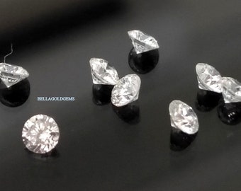 Diamante branco natural de 3 mm: lapidação brilhante redonda, clareza EF/VS