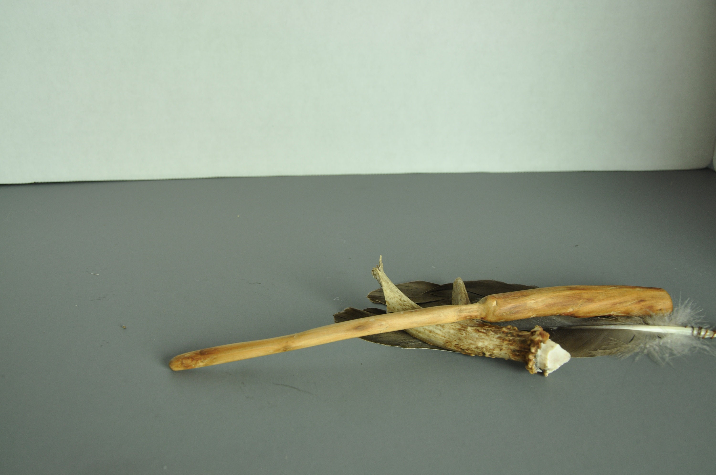 Handcarved Apple Wood Wand Etsy
