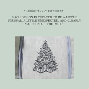 Vintage Christmas Tree Embroidery Design – Redwork Sketch Pattern – To fit hoops 4x4 to 9x12 image 4