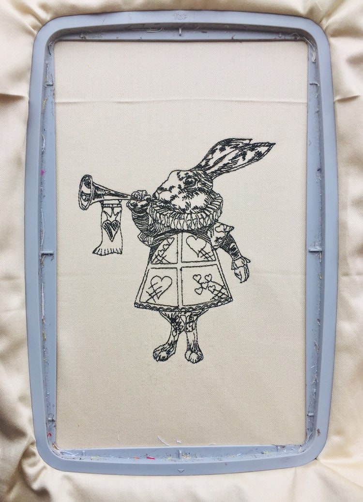 Redwork Rabbit Design Vintage White Rabbit Redwork Machine Embroidery Design 3 Sizes ...