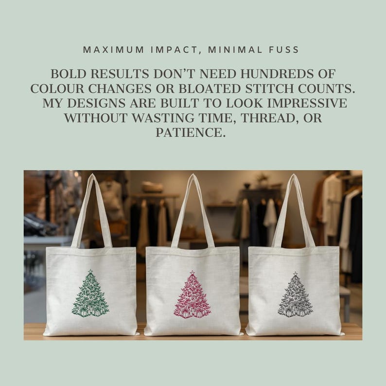 Vintage Christmas Tree Embroidery Design – Redwork Sketch Pattern – To fit hoops 4x4 to 9x12 image 3